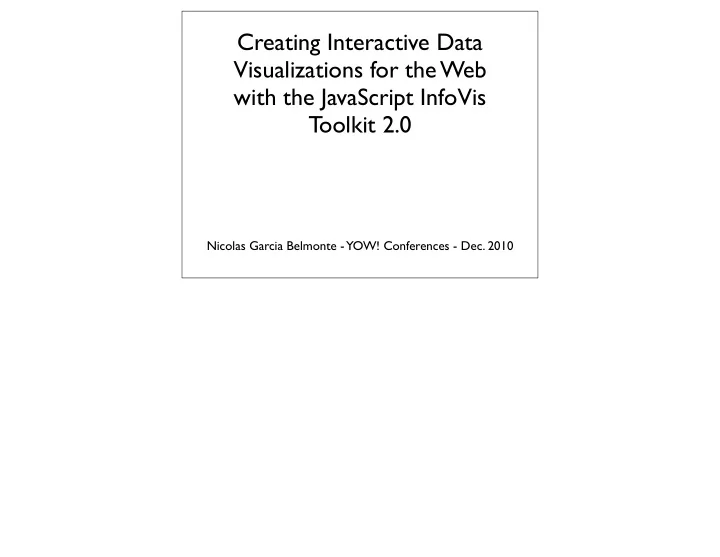 creating interactive data visualizations for the web with