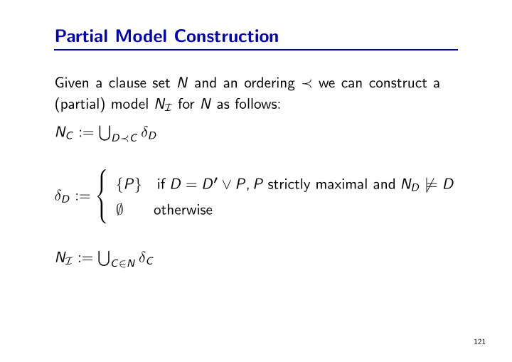 partial model construction