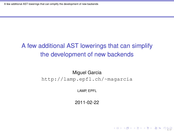 a few additional ast lowerings that can simplify the
