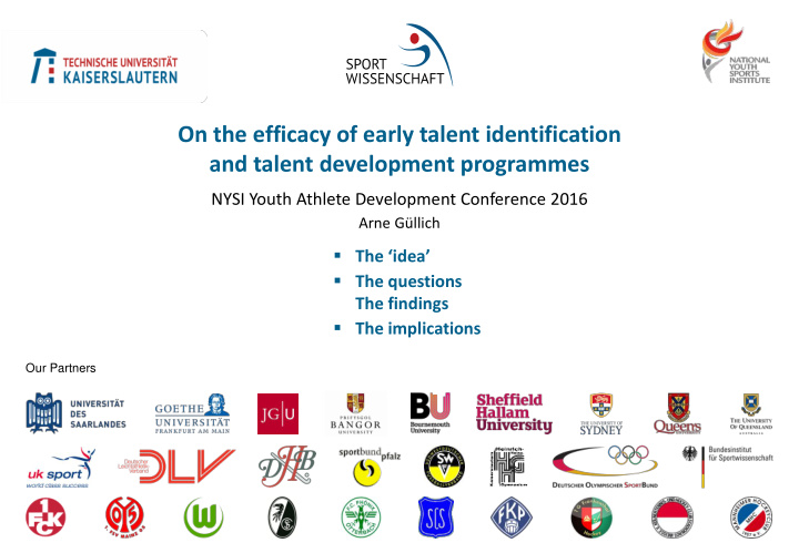 on the efficacy of early talent identification