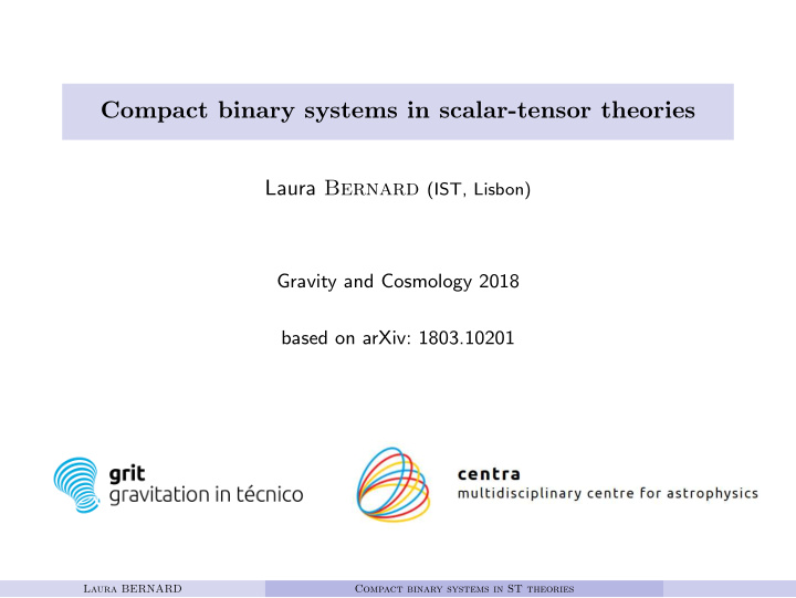 compact binary systems in scalar tensor theories