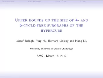 Upper bounds on the size of 4 - and 6 -cycle-free subgraphs of the  hypercube  J  ozsef Balogh,