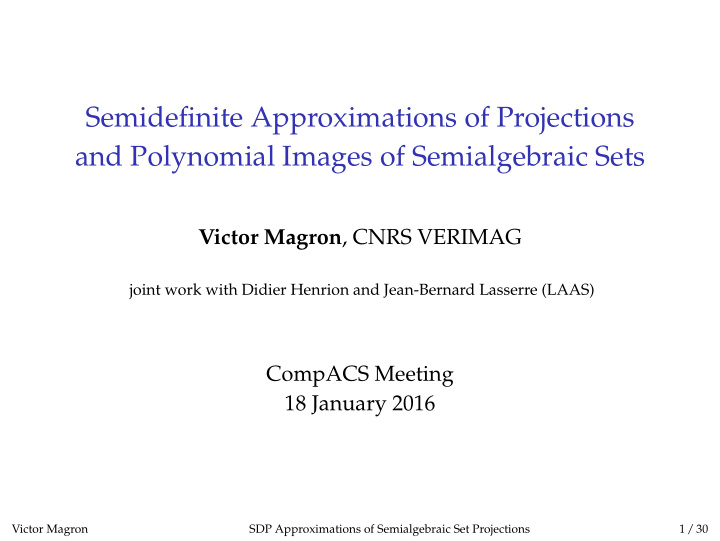semidefinite approximations of projections and polynomial