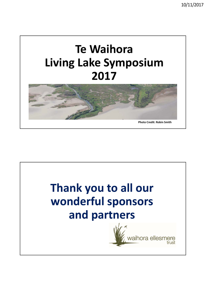 te waihora living lake symposium 2017