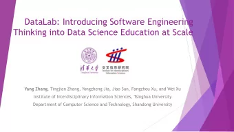 DataLab: Introducing Software Engineering  Thinking into Data Science Education at Scale Yang Zhang
