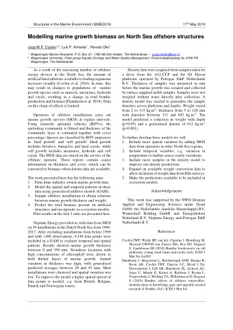 Modelling marine growth biomass on North Sea offshore structures Joop W.P. Coolen 1,2 , Lus P.