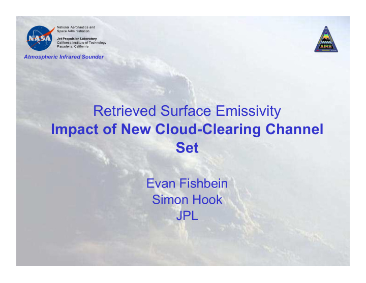 retrieved surface emissivity impact of new cloud clearing