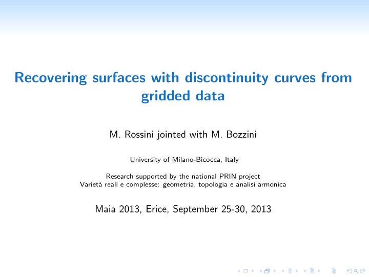 recovering surfaces with discontinuity curves from