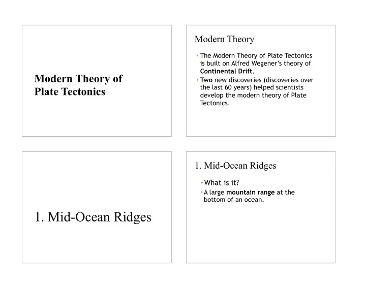 1 mid ocean ridges 1 mid ocean ridges