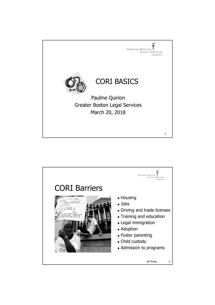 cori barriers