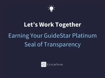 Seal of Transparency  Bronze (Basic Information)  So You Can Be Found  BRONZE  Primary Contact