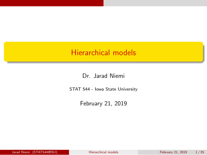 hierarchical models