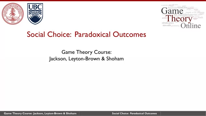 social choice paradoxical outcomes