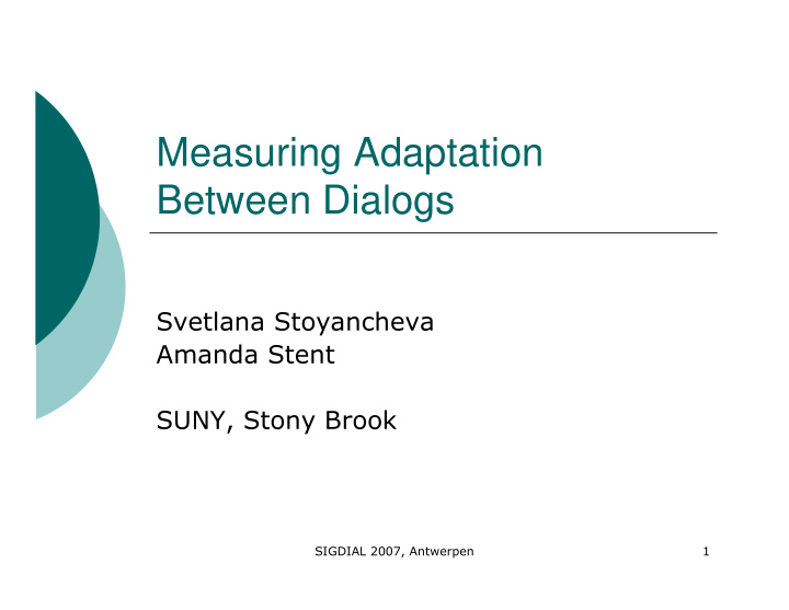 measuring adaptation between dialogs