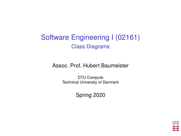 software engineering i 02161