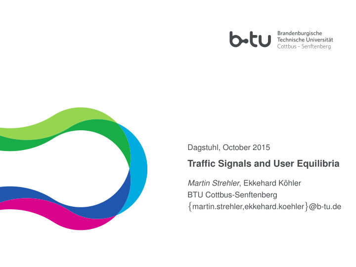 traffic signal optimization and traffic assignment