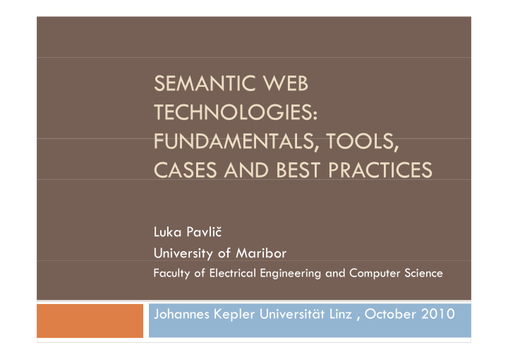semantic web technologies fundamentals tools fundamentals