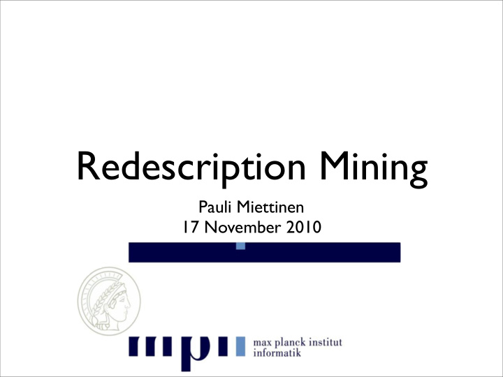 redescription mining