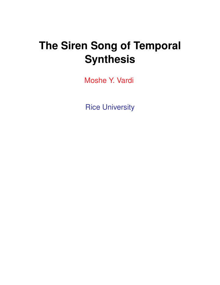 the siren song of temporal synthesis