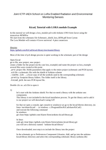 Joint ICTP-IAEA School on LoRa Enabled Radiation and Environmental  M  o  n  i  t  o  r  i  n  g  S