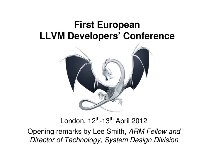 first european llvm developers conference