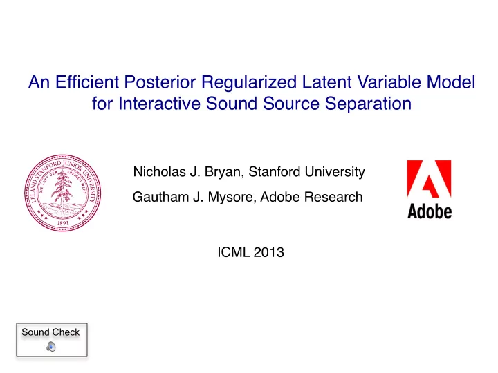 an efficient posterior regularized latent variable model