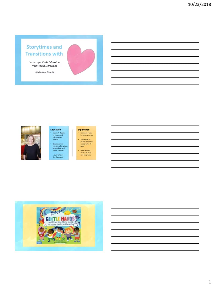 storytimes and transitions with