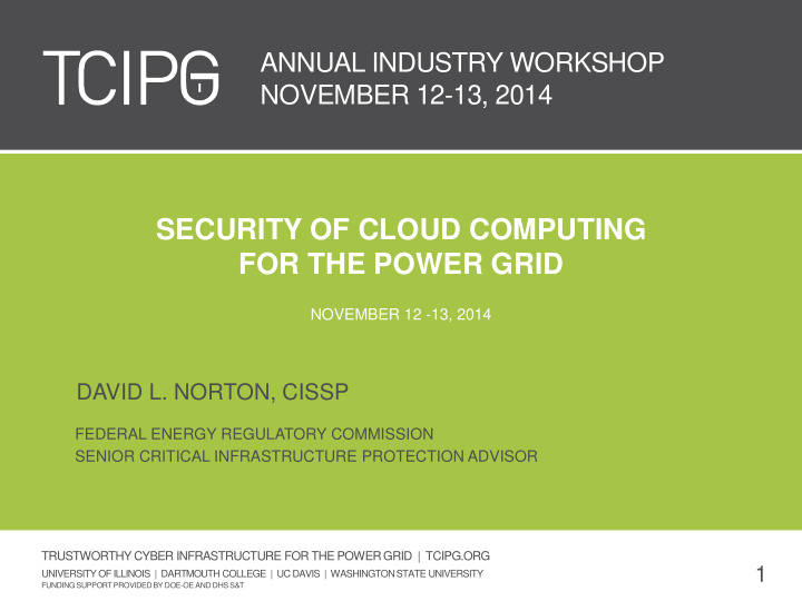 security of cloud computing for the power grid