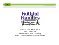 david e hall mph mdiv state coordinator north carolina