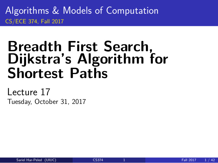 breadth first search dijkstra s algorithm for shortest