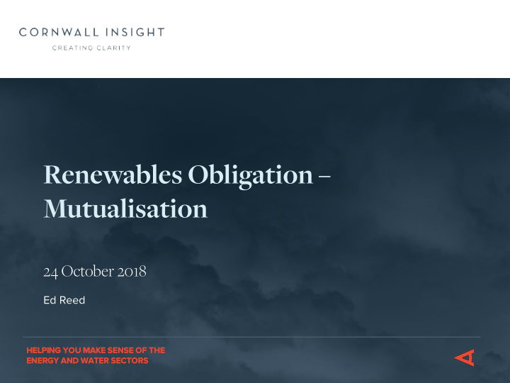 renewables obligation mutualisation