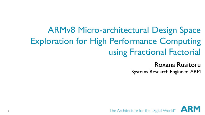 exploration for high performance computing