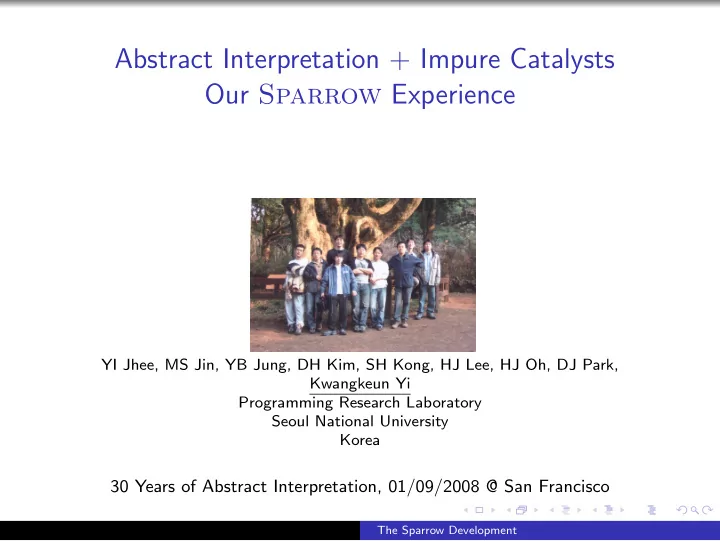 abstract interpretation impure catalysts our sparrow