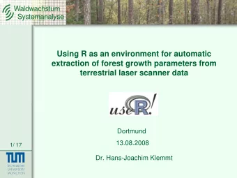 Using R as an environment for automatic  extraction of forest growth parameters from  terrestrial