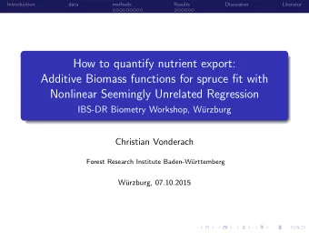 How to quantify nutrient export:  Additive Biomass functions for spruce fit with  Nonlinear