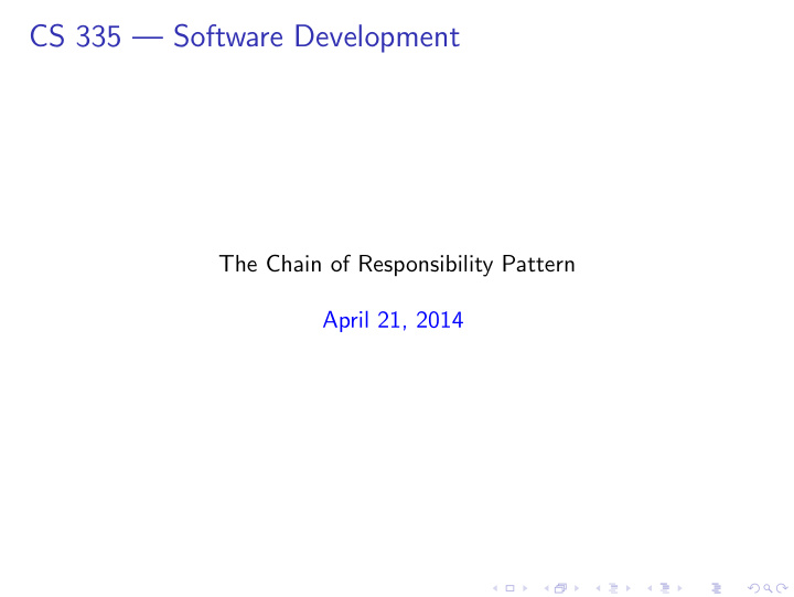 cs 335 software development