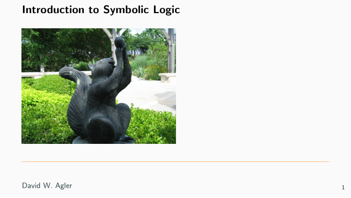 introduction to symbolic logic