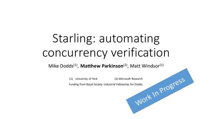 starling automating concurrency verification