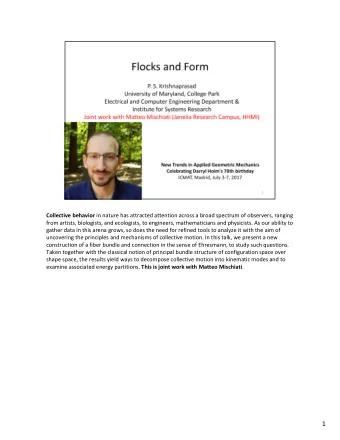 1  2 Some Background  In our laboratory at the University of Maryland, we work with trajectory