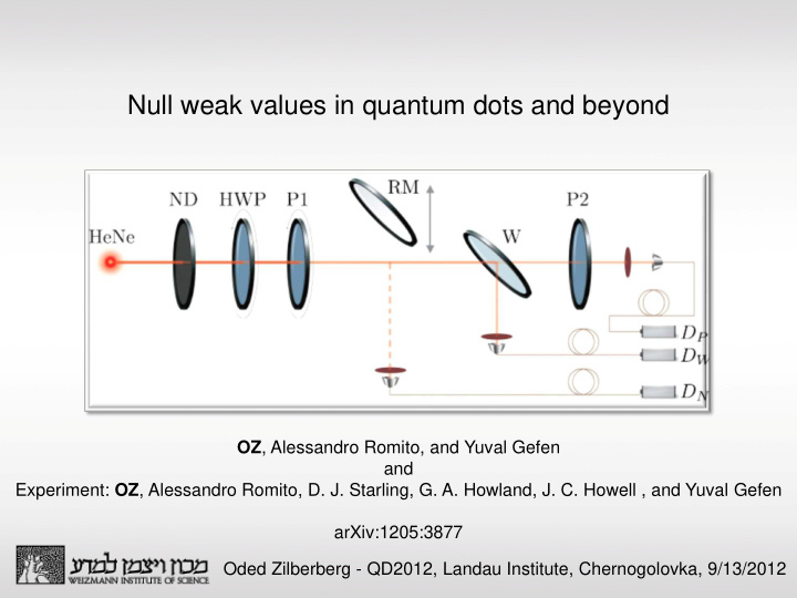 null weak values in quantum dots and beyond