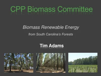 Tim Adams  Approved biomass sources  Biomass resource availability studies  Long-term