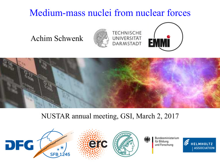 medium mass nuclei from nuclear forces