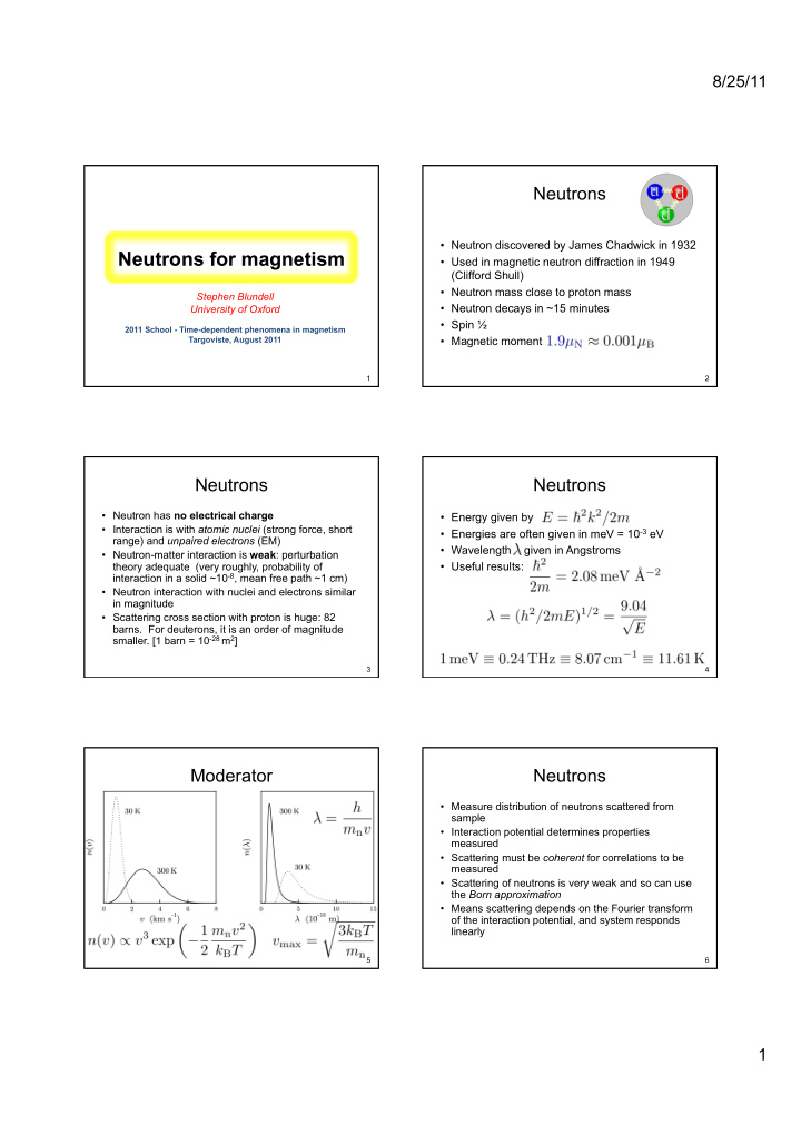 neutrons for magnetism