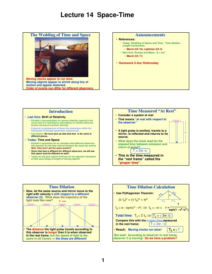 lecture 14 space time