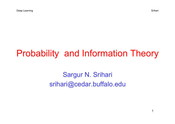 probability and information theory