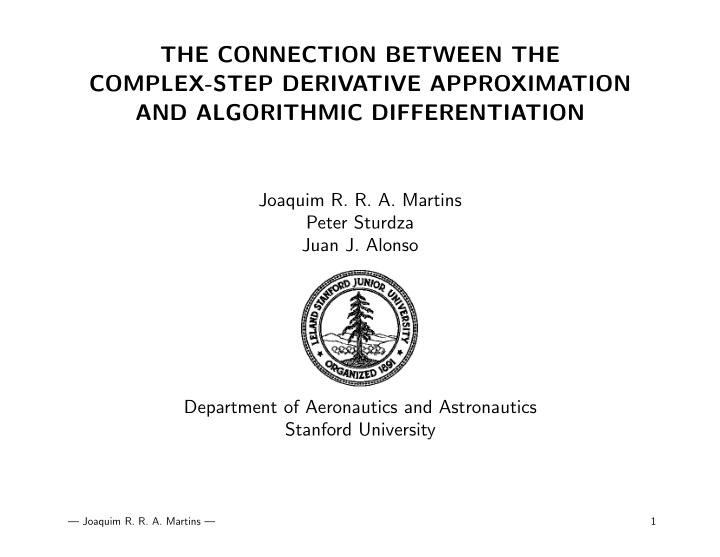 the connection between the complex step derivative