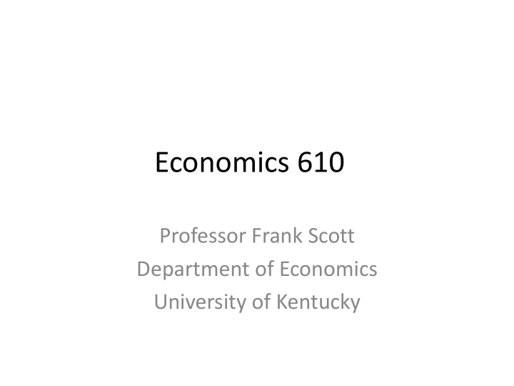 economics 610