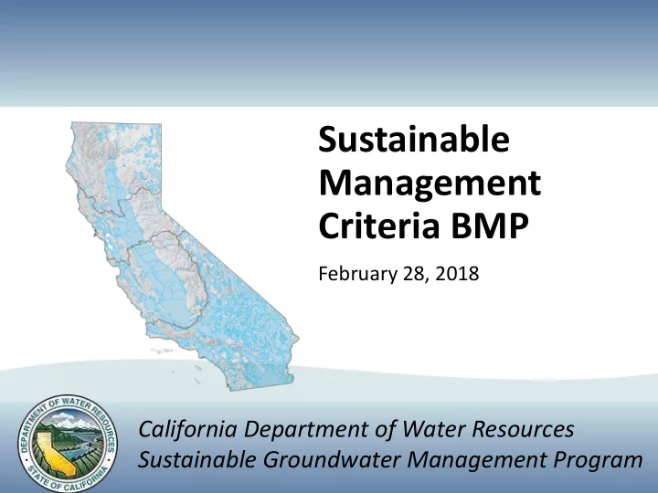sustainable management criteria bmp