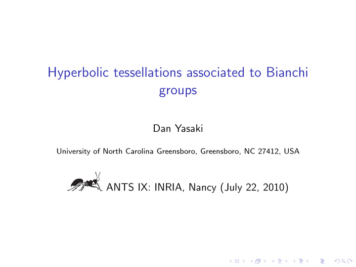 hyperbolic tessellations associated to bianchi groups