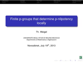 Finite p-groups that determine p-nilpotency  locally  Th. Weigel  UNIVERSIT DEGLI STUDI DI
